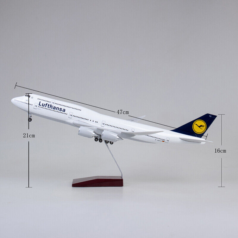 1:160 Lufthansa B747 Plane Model / LED Light & Wheels Boeing Aircraft Model 47cm - Picture 35 of 44