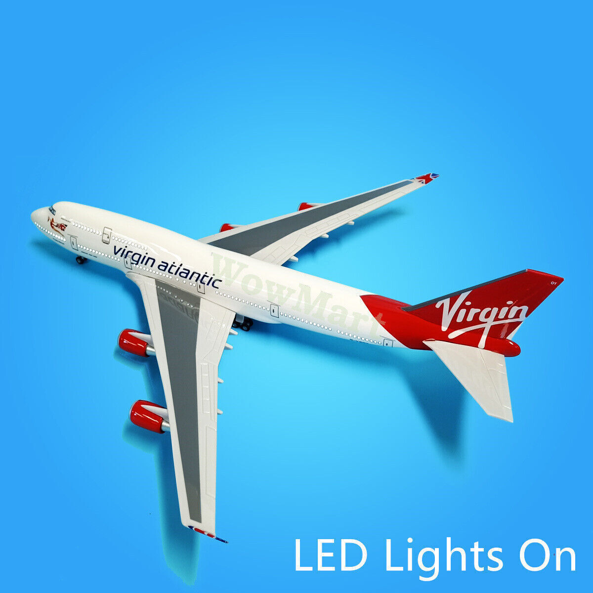 1:160 Virgin Atlantic B747 Plane Model / LED Light & Wheel Boeing Aircraft Model - Picture 27 of 32
