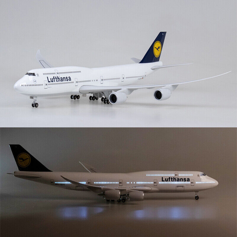 1:160 Lufthansa B747 Plane Model / LED Light & Wheels Boeing Aircraft Model 47cm - Picture 36 of 44