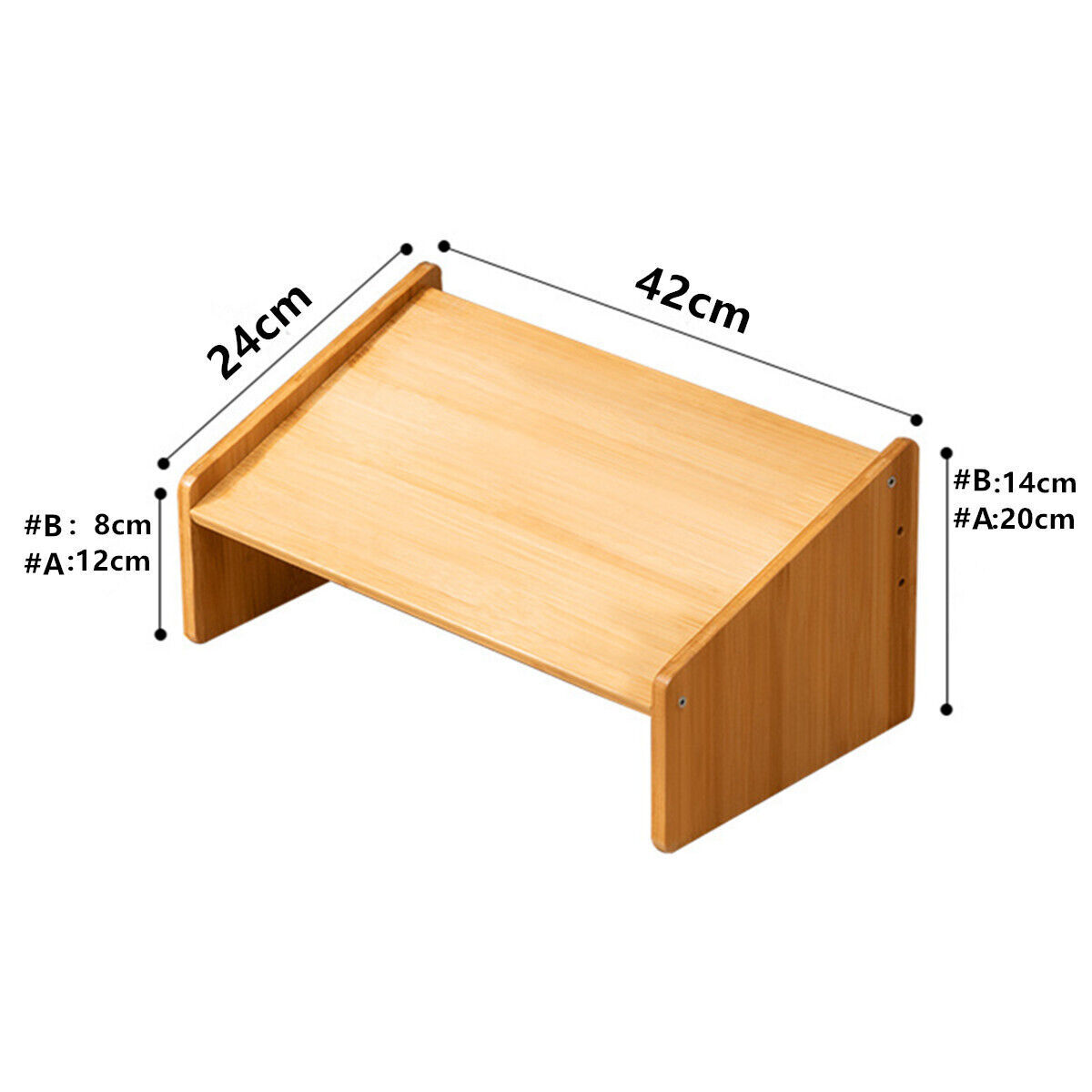Home Office Bamboo Under Desk Footrest Adjustable Height Wooden Foot Rest Stool - Picture 66 of 84