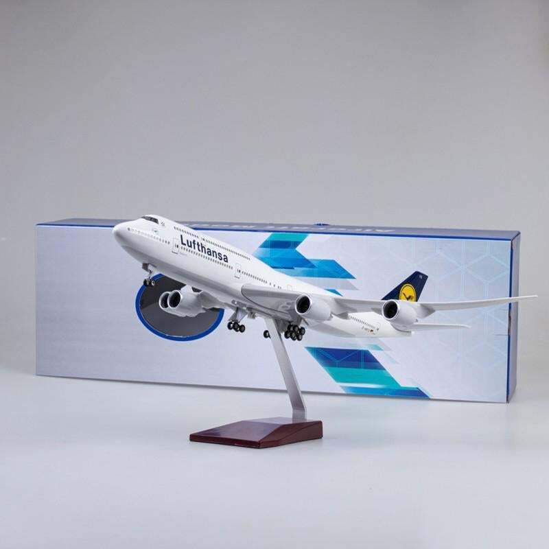 1:160 Lufthansa B747 Plane Model / LED Light & Wheels Boeing Aircraft Model 47cm - Picture 40 of 44
