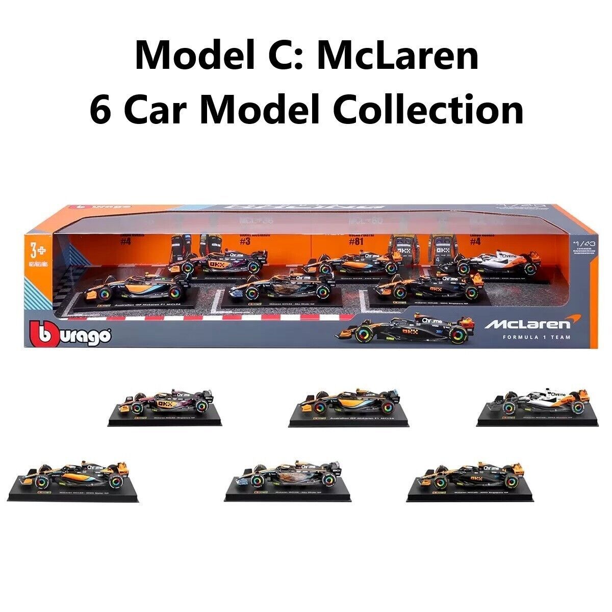 1:43 Burago Formula 1 F1 Car Model 6 Pack Set Ferrari Mercedes McLaren Red Bull - Picture 31 of 50