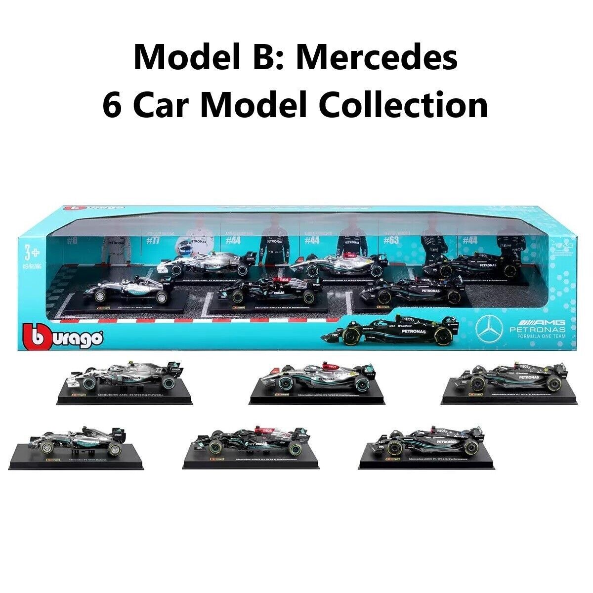 1:43 Burago Formula 1 F1 Car Model 6 Pack Set Ferrari Mercedes McLaren Red Bull - Picture 21 of 50