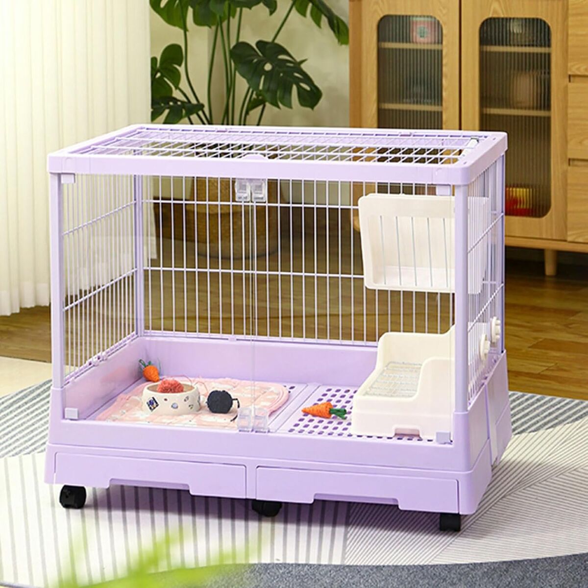 Rabbit Cage Hutch Bunny Hamster Guinea Pig Transparent Glass Small Animal Cage - Picture 11 of 60