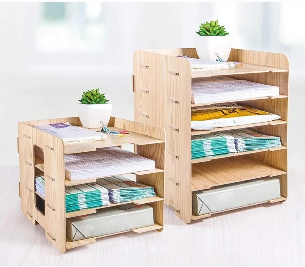 WOWMART.COM.AU -Office Desktop Wooden A4 Document File Tray Stationery ...