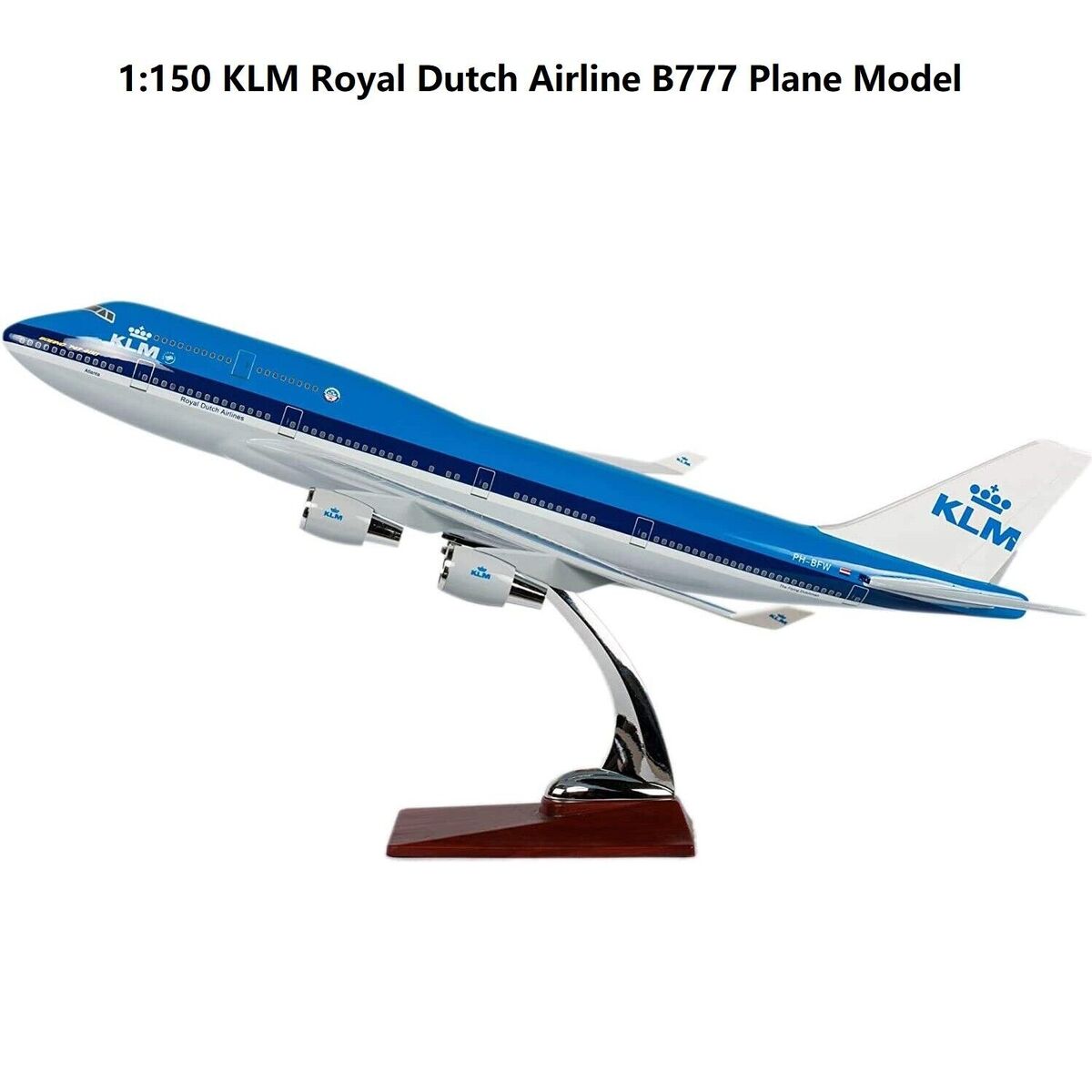 1:150 KLM Royal Dutch Airline B747 Plane Model / LED Light Wheel Aircraft Model - Picture 12 of 66