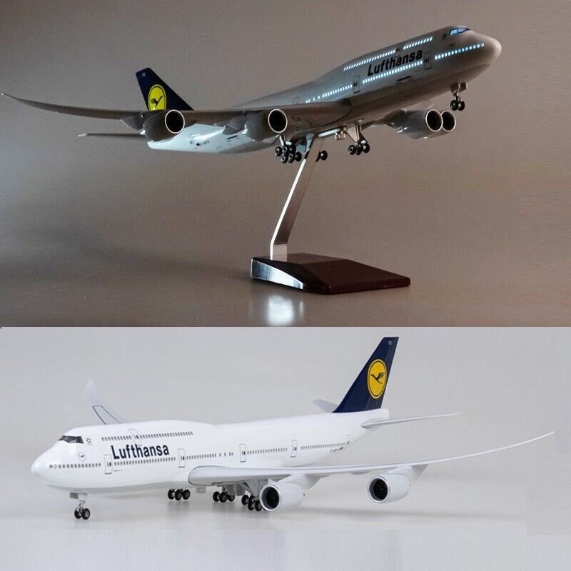 1:160 Lufthansa B747 Plane Model / LED Light & Wheels Boeing Aircraft Model 47cm - Picture 23 of 44