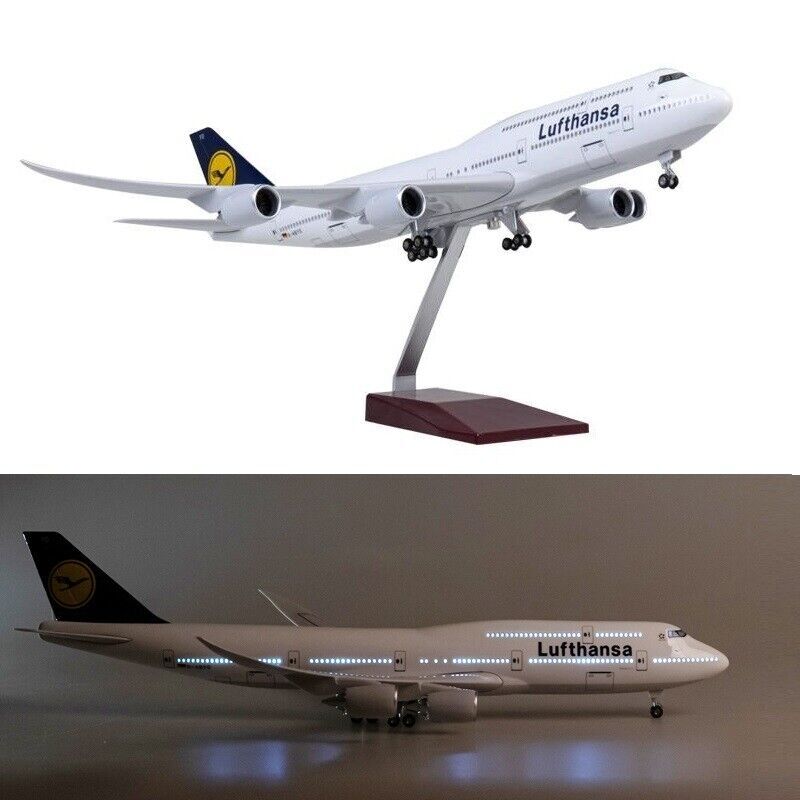 1:160 Lufthansa B747 Plane Model / LED Light & Wheels Boeing Aircraft Model 47cm - Picture 34 of 44
