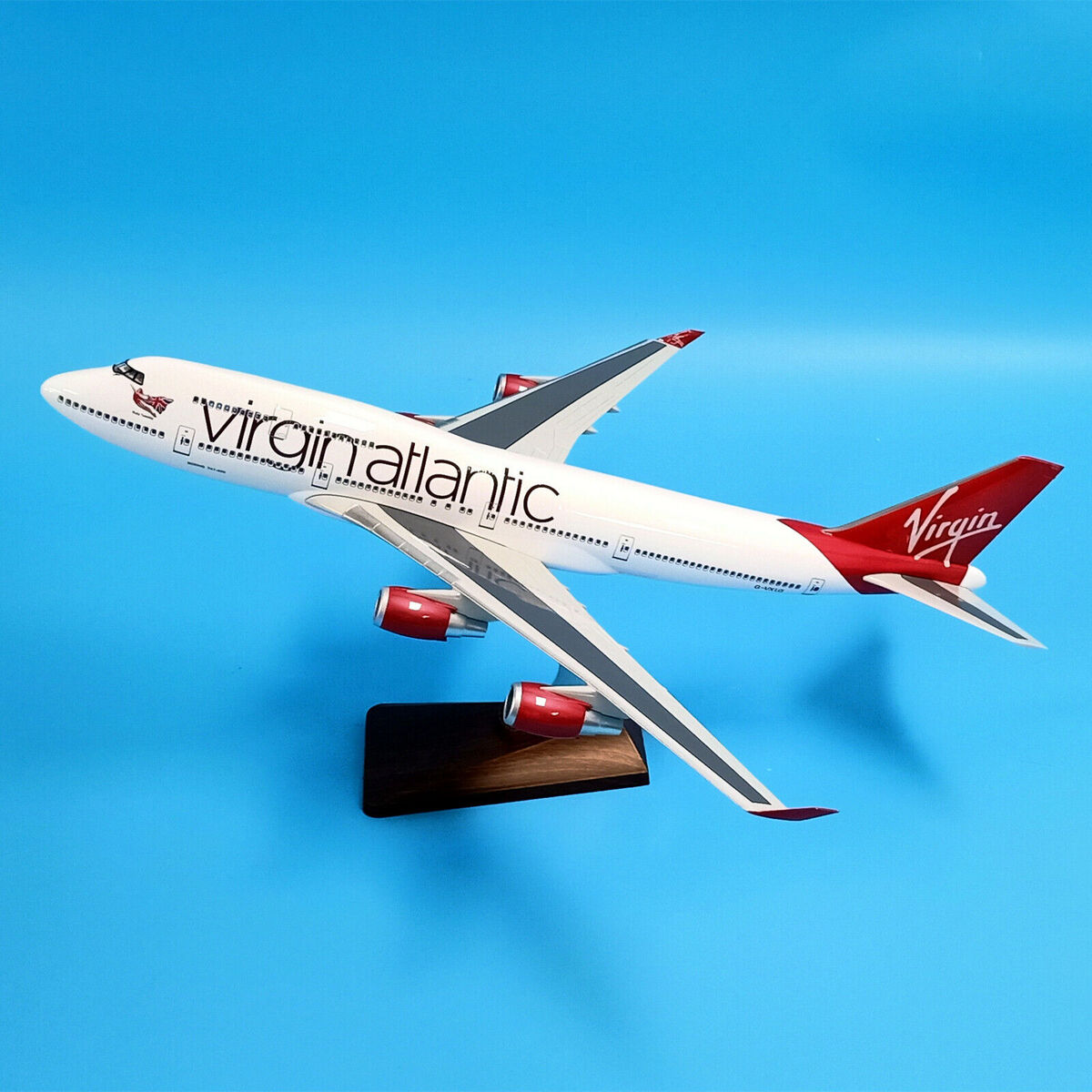 1:160 Virgin Atlantic B747 Plane Model / LED Light & Wheel Boeing Aircraft Model - Picture 7 of 32