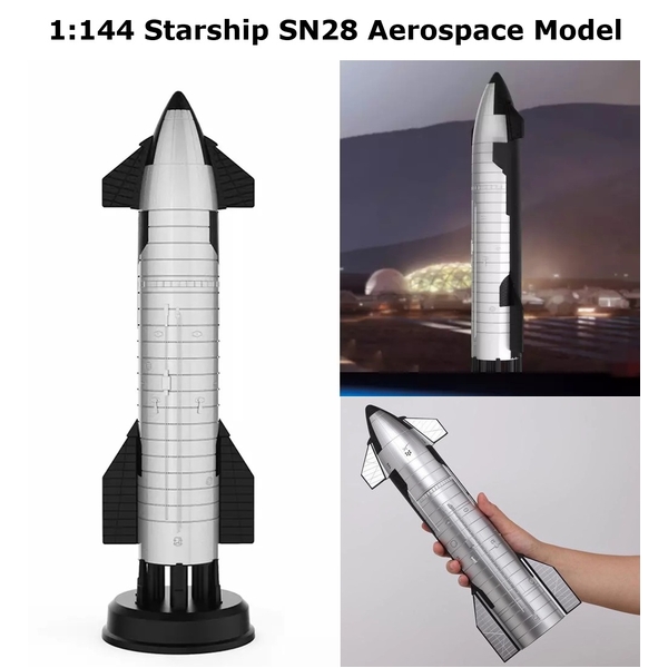 1:144 SpaceX Starship SN28 Space Model Falcon Heavy Dragon Space Model &amp; Stand