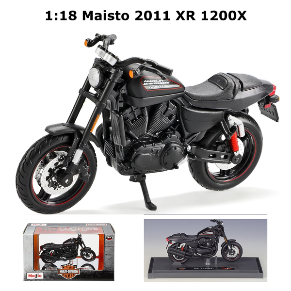 Maisto 1:18 Harley Davidson 2011 XR1200X Motorbike Motorcycle Model &amp; Stand