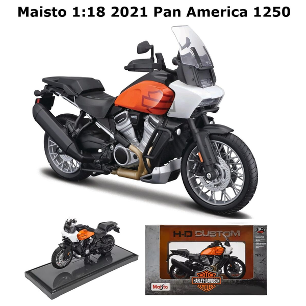Maisto 1:18 Harley Davidson 2021 Pan America 1250 Motorcyle Bike Model &amp; Stand