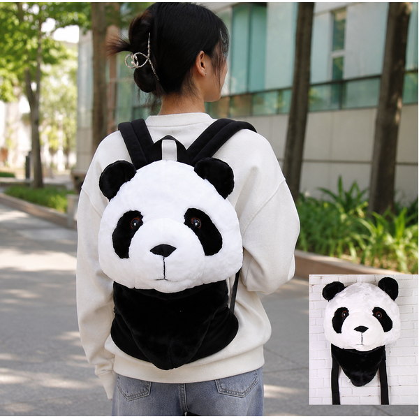 Cute Plush Panda Backpack Soft 3D Stuffed Animal Travel Bag Kid Teen Cool Gift