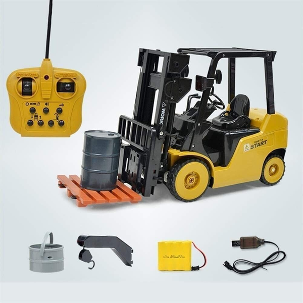 11-Channel Remote Control Forklift Crane Truck Kid 1:8 RC Alloy Toy Sound Light -