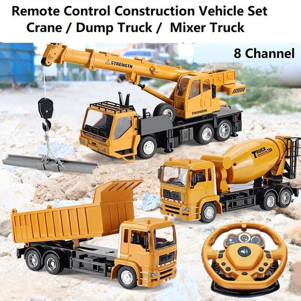 Steering Wheel Remote Control Crane / Dump Truck / Mixer Truck Construction Toy -