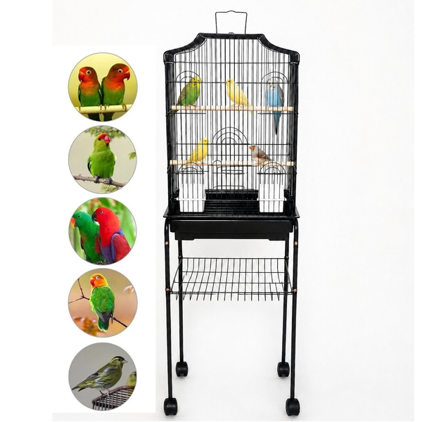 Medium Size Bird Flight Cage / Detachable Stand Budgie Canary Cockatiel Cage 