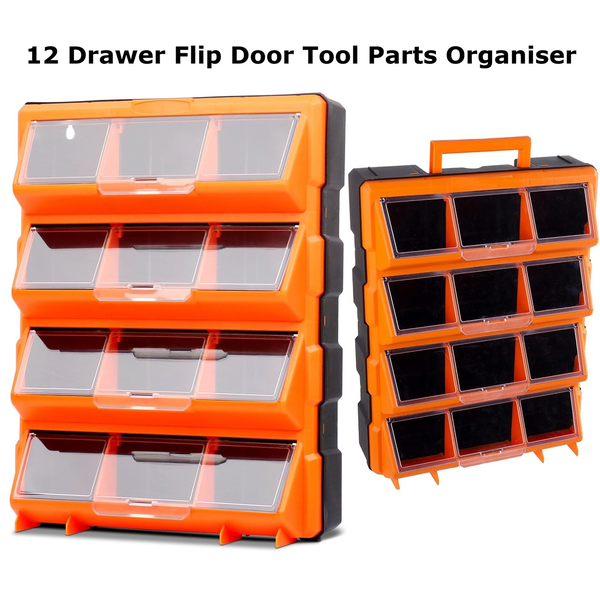 Flip Door Tool Parts Organizer Storage Box Wall Counter Chest Toolbox Cabinet