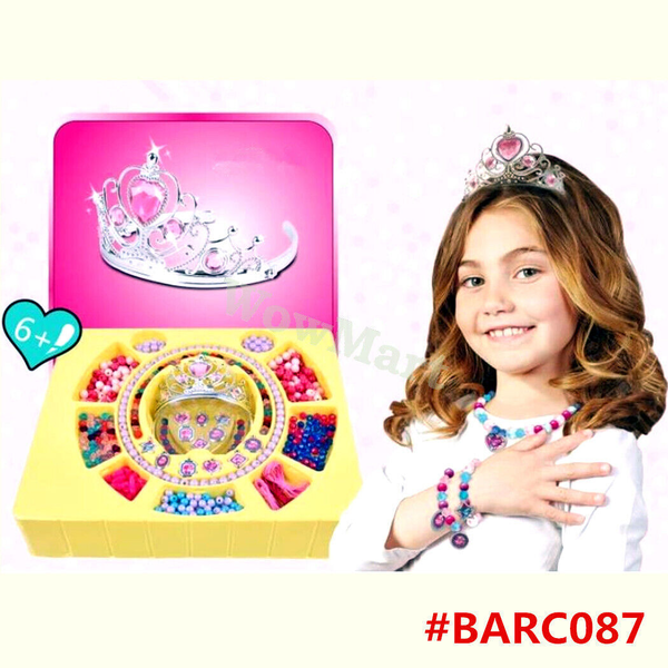 New Kid Barbie Girl Pretend Toy "My Fashion" Tiara Jewels Beads Kit Set #BARC087 -