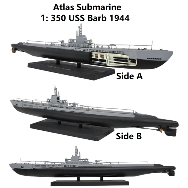 1:350 WWII US Navy USS Barb 1944 Submarine Model Military Warship Collect Model