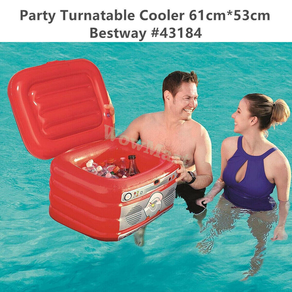 Bestway Inflatable Pool Party Floating Ice Bucket Bottle Holder Turntable Cooler