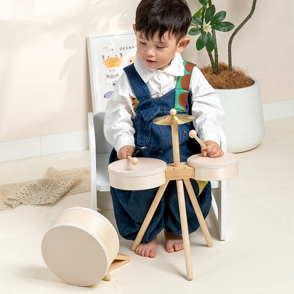 Kid Wooden Drum Set Early Education Music Percussion Toy Xmas Birthday Gift