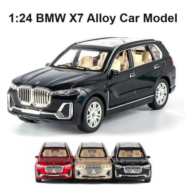 1:24 Alloy BMW X7 SUV Car Model Sound Light Luxurious Collection Car Model Toy