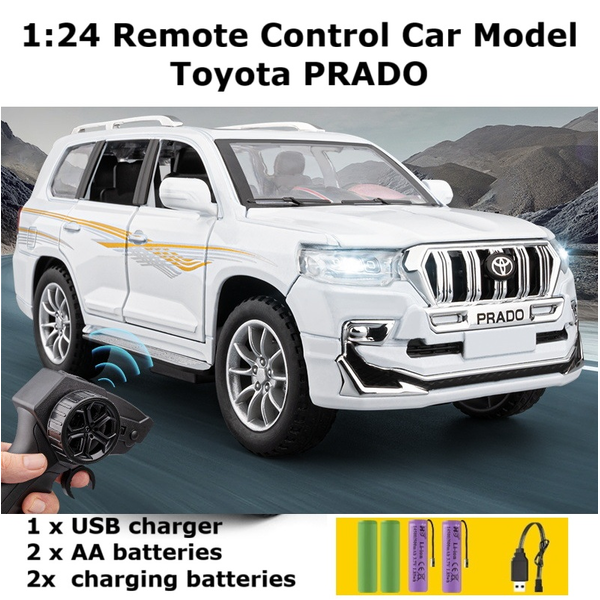 1:24 Remote Control Toyota Prado Car Model Xmas Birthday RC Toy Sound Light 21cm