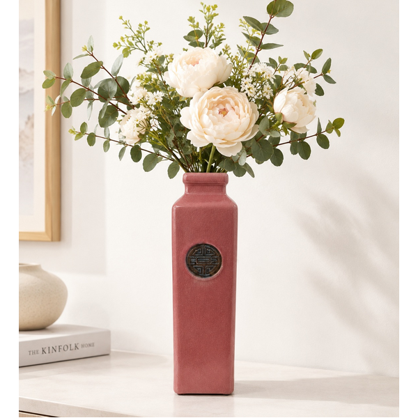Heavy Decorative Ceramic Vase Vintage Style Flower Pot Home Decor Ornament 40cm