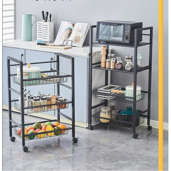 Kitchen Vegetable Fruit Utility Cart Household Basket Rack Storage Organizer