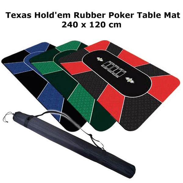 Deluxe Poker Texas Hold&#39;em Rubber Table Mat Layout Cloth Gaming Pad 2.4x1.2 m