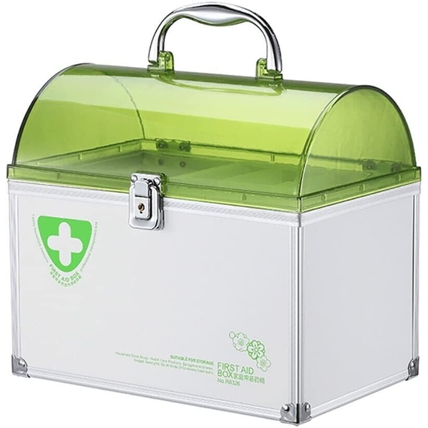 Family Office Lockable Medicine Storage Box Organiser First Aid Safe Case