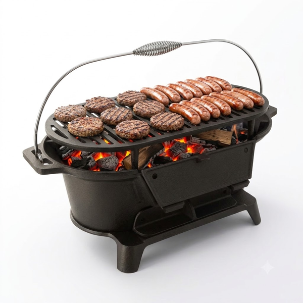 Heavy Duty Cast Iron Japanese Hibachi Charcoal BBQ Grill Korean BBQ Camping BBQ 