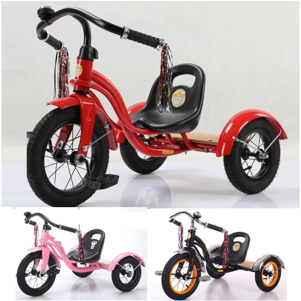 12 inch Retro Classic Kid Tricycle Vintage Children Rubber Wheel Trike 2-5 Year