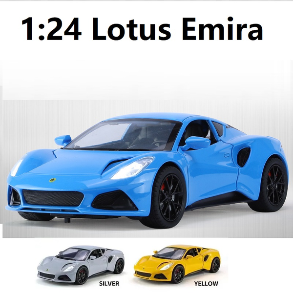 1:24 Diecast Lotus Emira Car Model Sound Light Collection Sport Car Model Toy