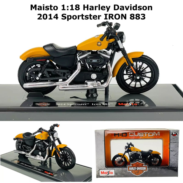 Maisto 1:18 Harley Davidson 2014 Sportster IRON 883 Motorcycle Motorbike Model