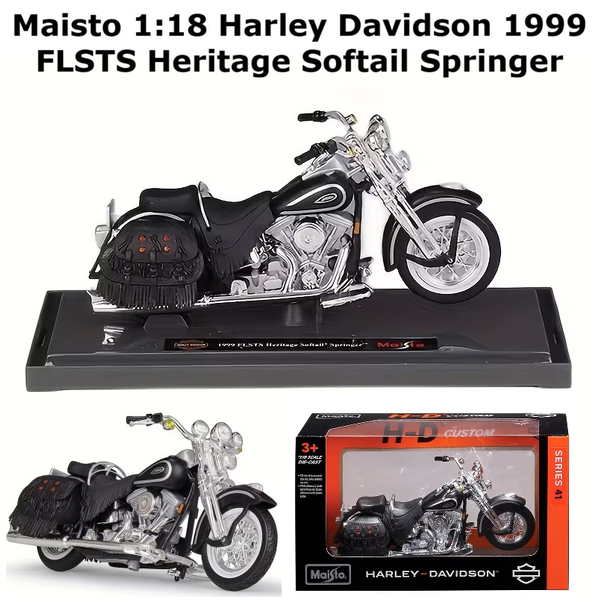 Maisto Harley Davidson 1:18 1999 FLSTS Heritage Softail Springer Motorbike Model