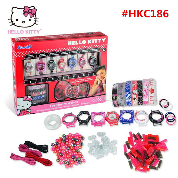 New Gift Hello Kitty 6+ Girl Creative Toy DIY Bead Fashion Watches Set #HKC186 -