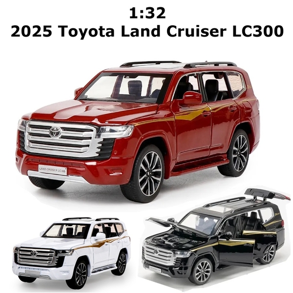 1:32 Toyota 2025 Land Cruiser LC300 Car Model Sound Light &amp; Stand Car Model Toy