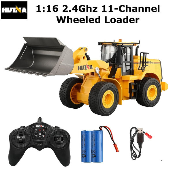 HUINA 1:16 Remote Control 2.4G 11-CH Wheel Loader Truck RC Construction Vehicle