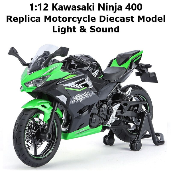 Replica 1:12 Kawasaki Ninja 400 Alloy Motorcycle Model Light Sound Motorbike