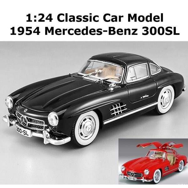 1:24 1954 Mercedes-Benz 300SL Car Model Sound Light Alloy Classic Car Collection
