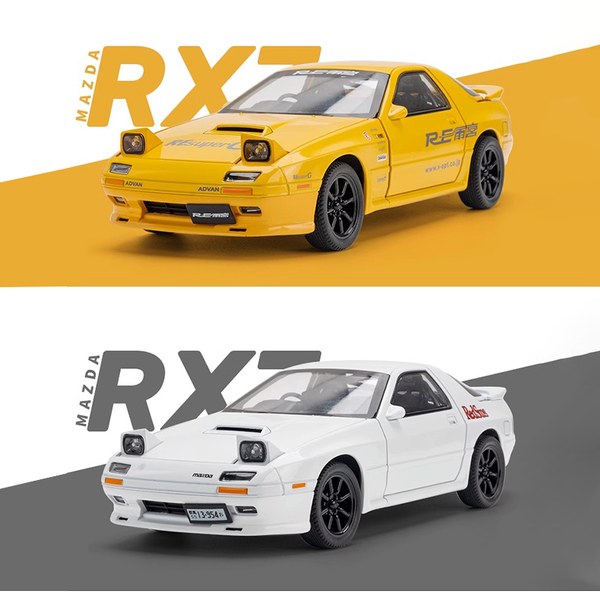 1:24 Diecast Mazda RX-7 Car Model Collection Sport Car Model Sound &amp; Light Toy
