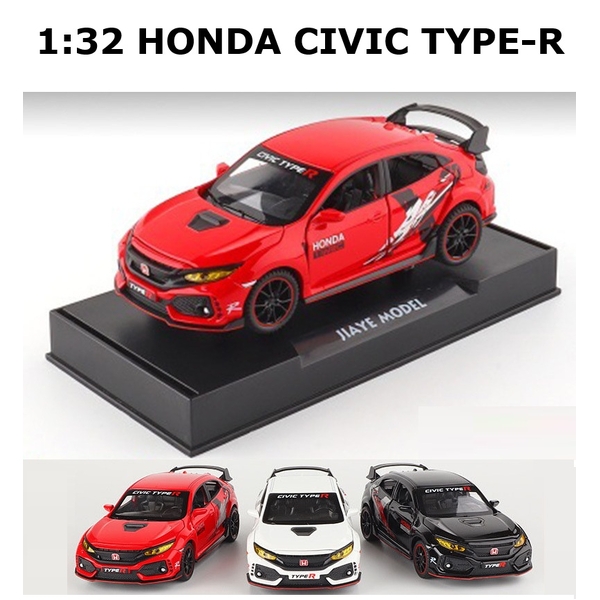 1:32 Alloy HONDA CIVIC TYPE-R Car Model Sound Light &amp; Stand Sport Car Model Toy