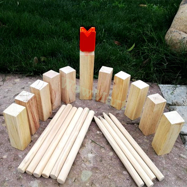 New Wooden KUBB Original Family Garden Play Viking Outdoor Party Chess Game -