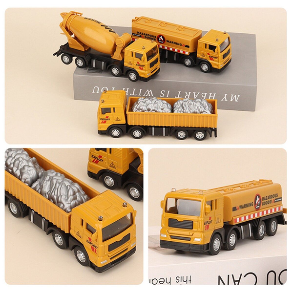 1:55 Kid Toy Truck Model Construction Cargo Truck Cement Mixer Oil Tanker Truck -