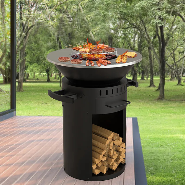 3 In 1 Charcoal Wood Burning BBQ Grill Fire Pit BBQ Grate &amp; Griddle Fireplace
