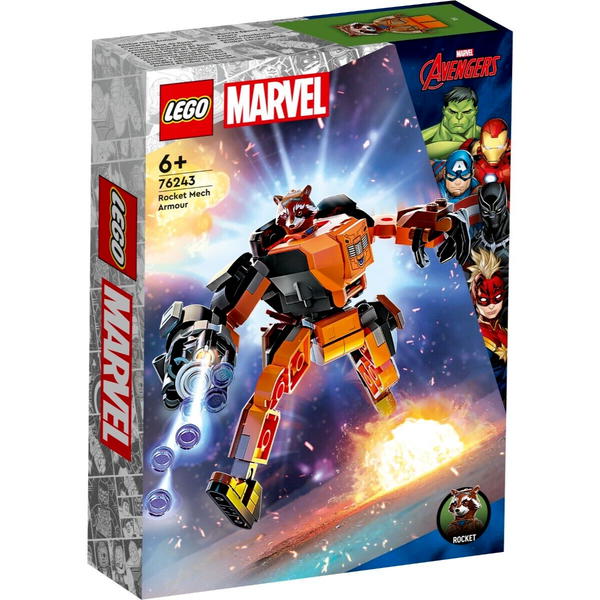 LEGO #76243 Marvel Rocket Mech Armour Superhero Action Figure Brand New Gift Toy -