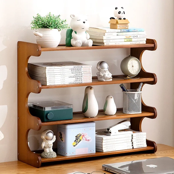 Countertop Bookshelf Desk File Book Shelf Office Table Shelving Organizer 2-4 T