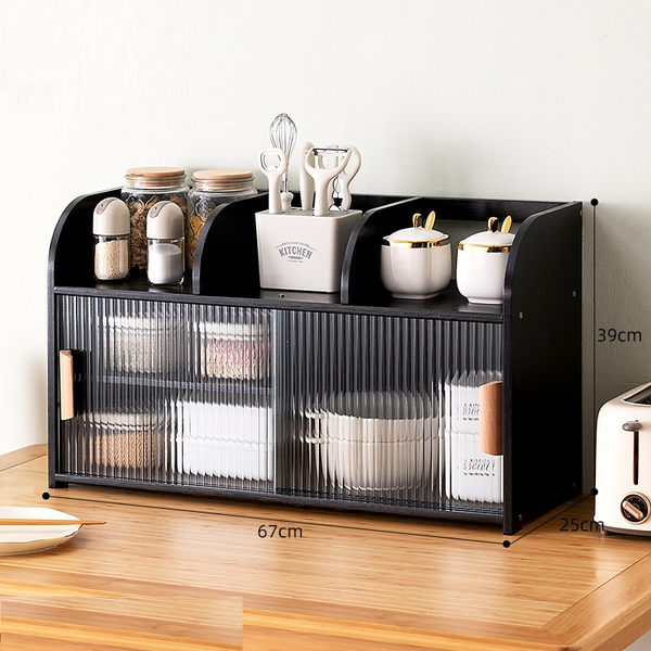 Kitchen Table Cupboard Tea Coffee Cabinet Tea Room Tea Pot Cup Storage Organizer