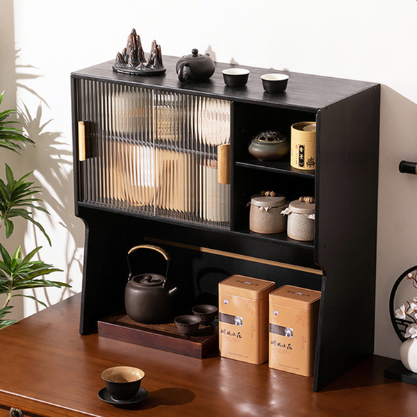 Bamboo Bookshelf Storage Organizer Tea Room Kitchen Countertop Storage Cabinet